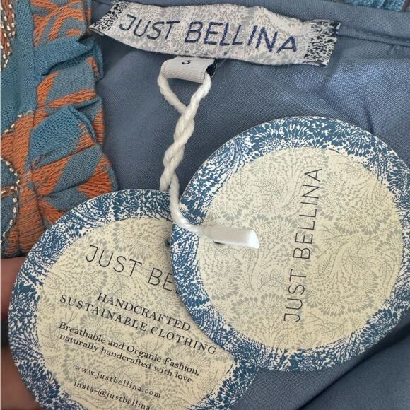 NWT Just Bellina cotton embroidered and beaded tassel top. Vacation style top S - Picture 13 of 14